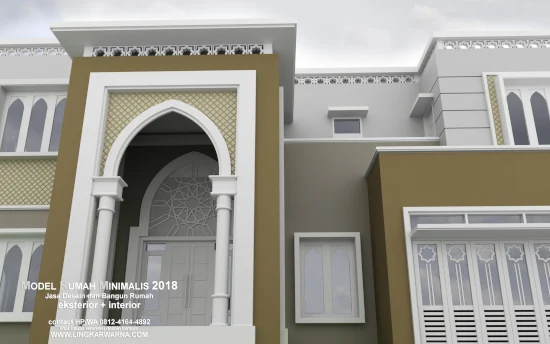 Desain rumah dua lantai bergaya arabic atau islamic