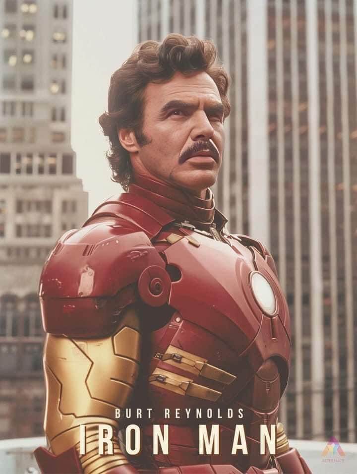 Burt Reynolds como o Homem de Ferro