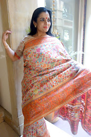 Orange maple kani saree