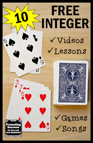 free integer games and activities middle school