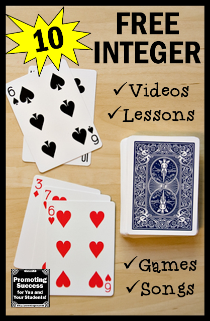 free integer games and activities middle school