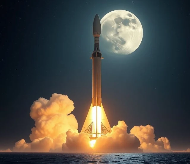 SpaceX's-Spaceflight-to-the-Moon-Launch-Moment
