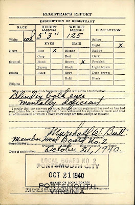 William A. Glynn's draft card WWII https://jollettetc.blogspot.com