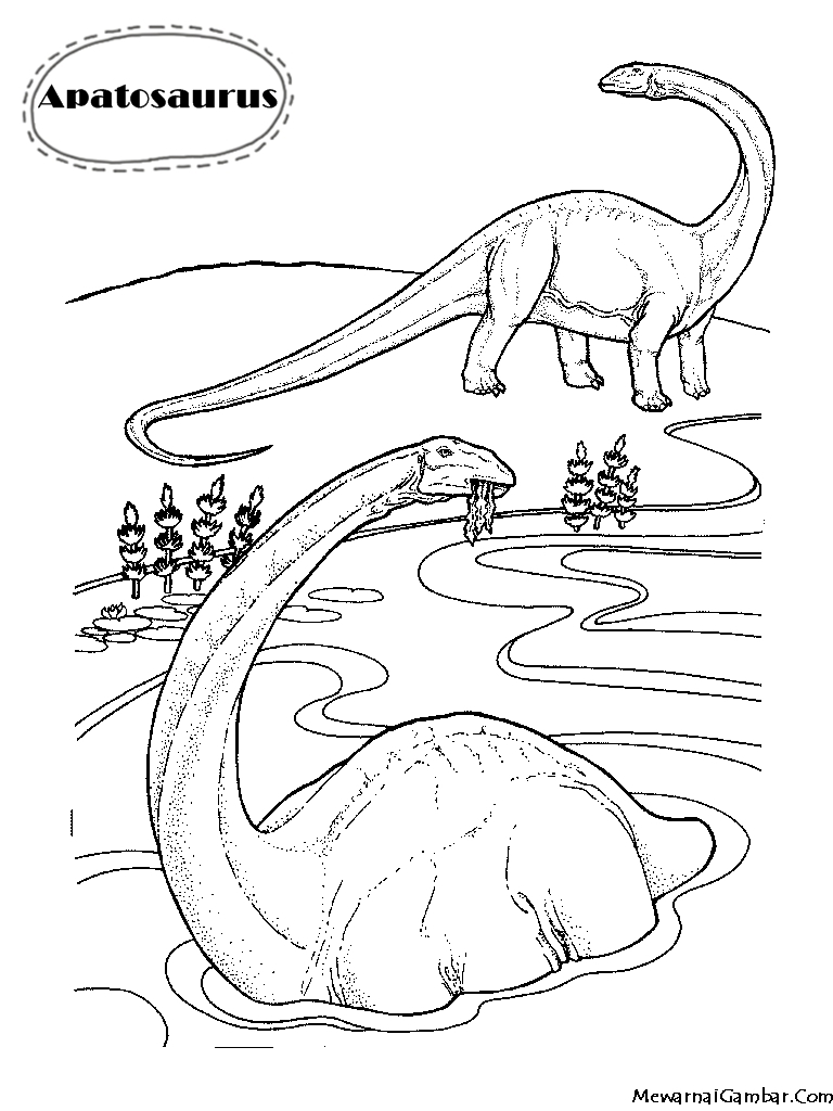 Mewarnai Gambar Dinosaurus