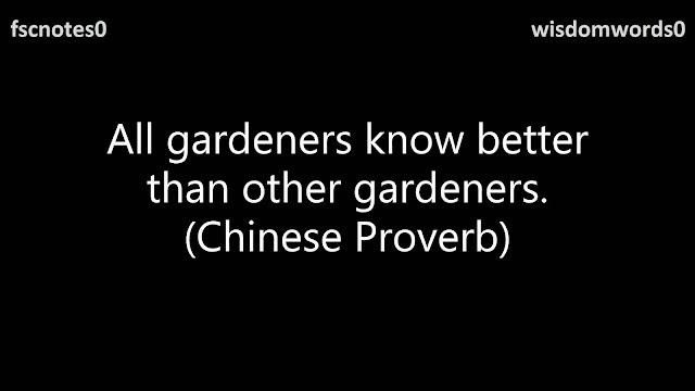 All gardeners know better than other gardeners. (Chinese Proverb)