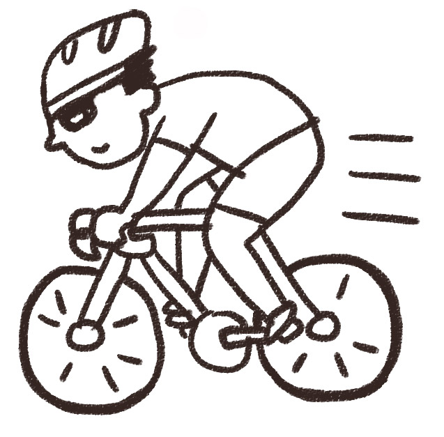 ロードバイクに乗っている選手のイラスト スポーツ ゆるかわいい無料イラスト素材集