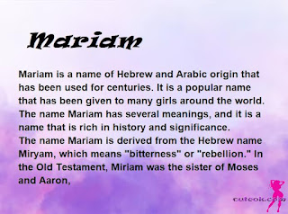 meaning of the name "Mariam"