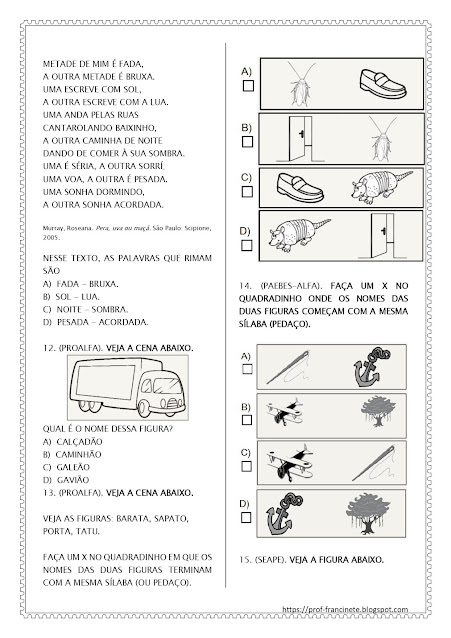 SIMULADO DE PORTUGUÊS – 2º E 3º ANO – ALINHADO AO DESCRITOR 03