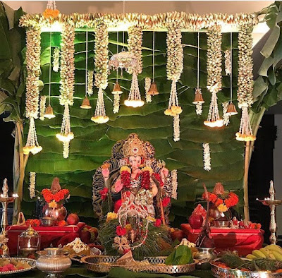 Simple Ganpati (Ganesh) Decoration Ideas 2023 at Home (सुंदर सरल गणपति की सजावट)
