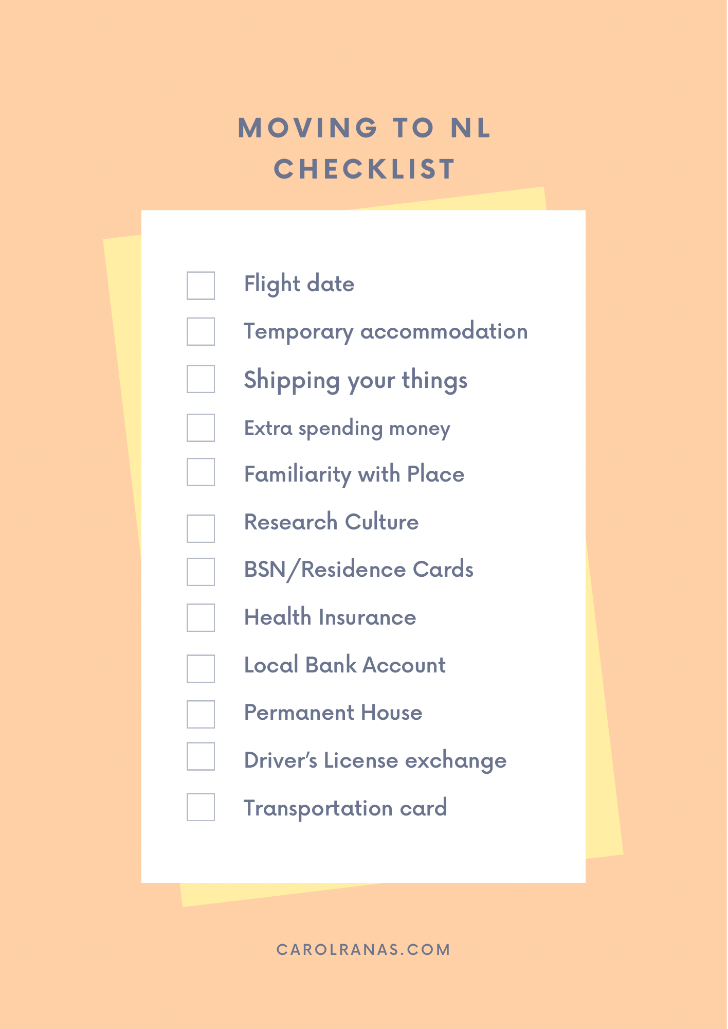 Moving to the Netherlands Checklist