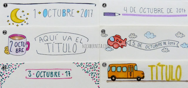 Márgenes para cuadernos con dibujos variados (Nica Bernita)