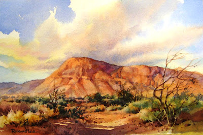 How to paint skies in watercolor by Roland Lee