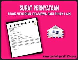 Gambar Contoh Surat Pernyataan Tidak Sedang Menerima Beasiswa dari Pihak Lain