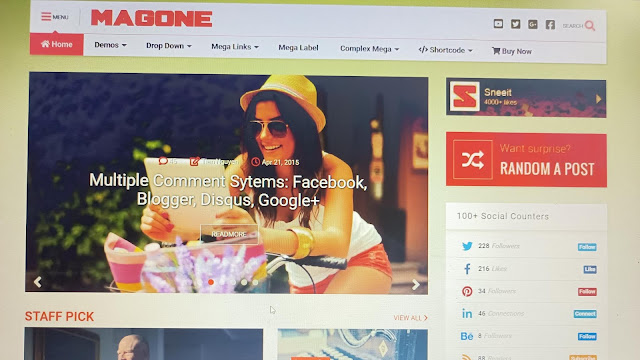 MagOne Premium blogger template download