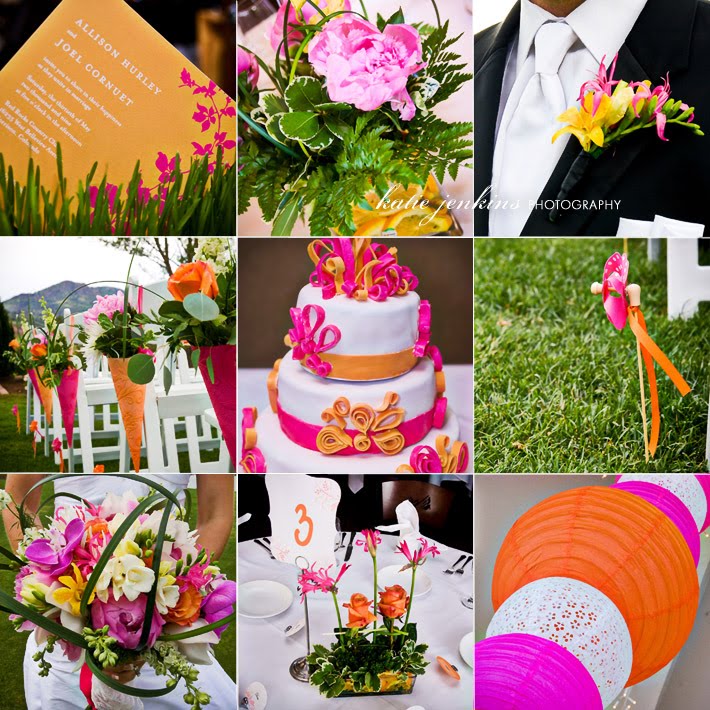 Pink & Orange Wedding Details Inspiration