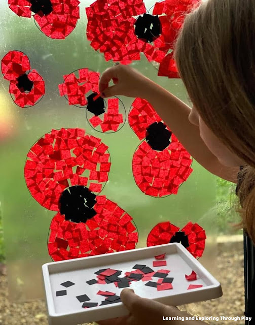 Poppy Stained Glass Art Remembrance Day Poppy Activities for Kids