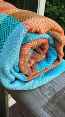 my Turkish Towel wrap - big diamond weave