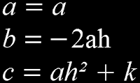 a = a, b = -2ah, c = ah²+k