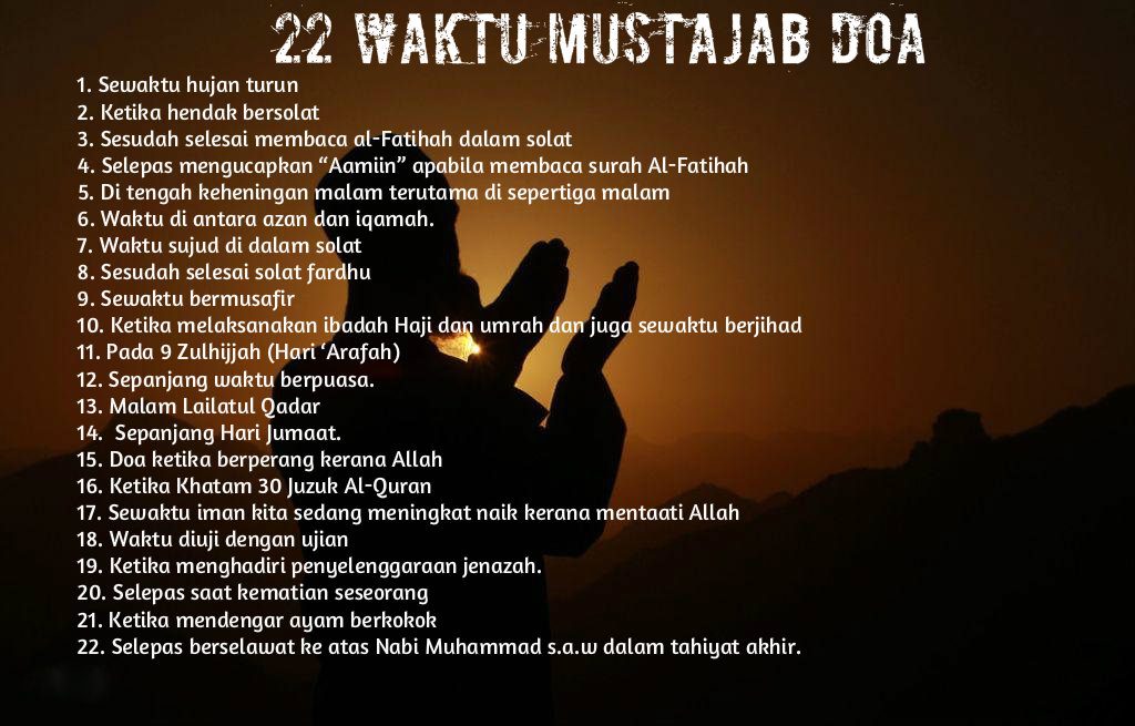 22 Waktu Mustajab Doa M9 Daily Resepi Viral Terkini