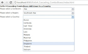 ExtJs 4 cascading ComboBox example using Java Servlet