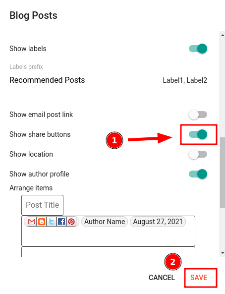 Show or Hide - Post Share Buttons