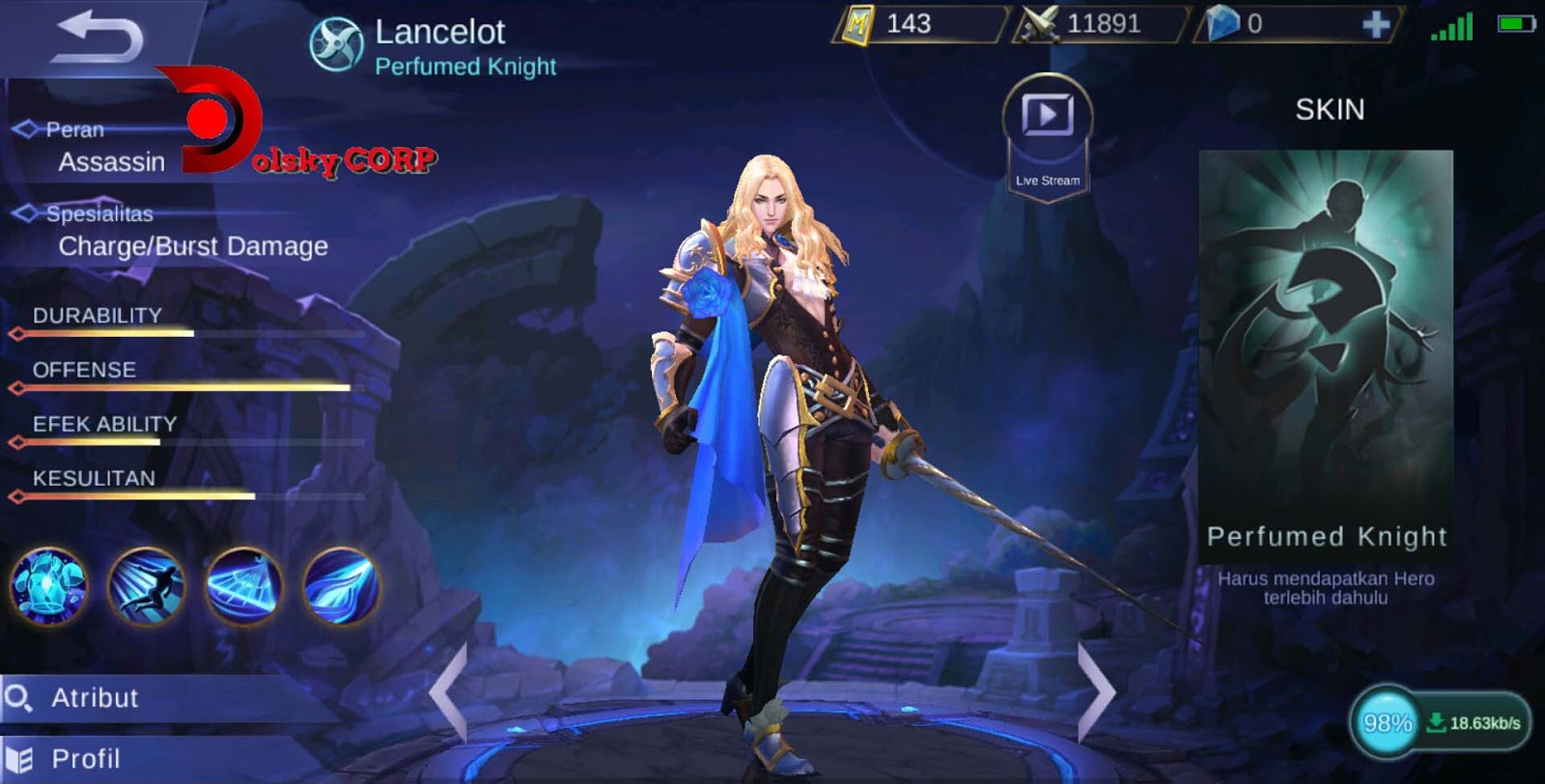 Builds Gear Hero Lancelot Perfumed Knight Burst Damage Set Up