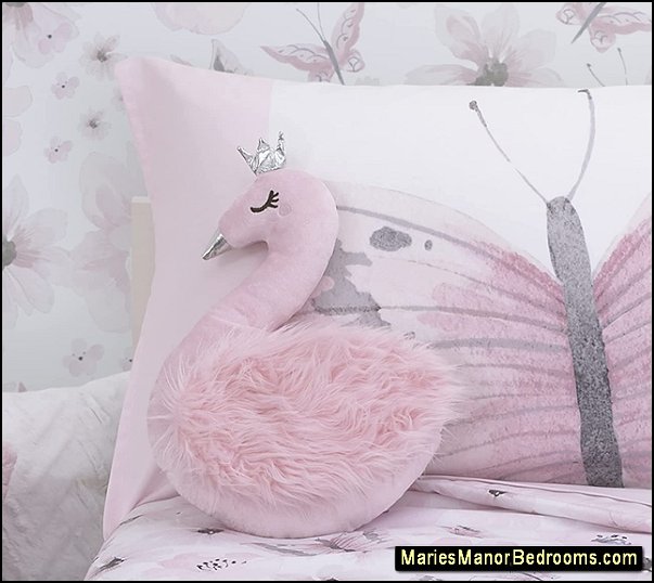 Pink Plush Swan Throw Pillow ballerina bedroom decor ballerina swan lake theme
