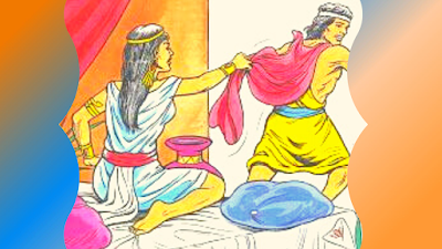 A esposa de Potifar arranca a capa de José