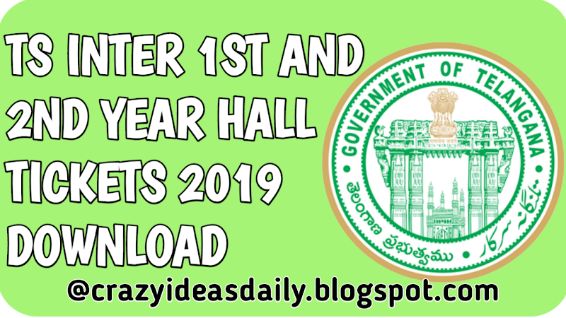 TS Inter 1st and 2nd years Hall Tickets 2019 Download Manabadi –- @Bie.Telangana Intermediate Hall Ticket 2019