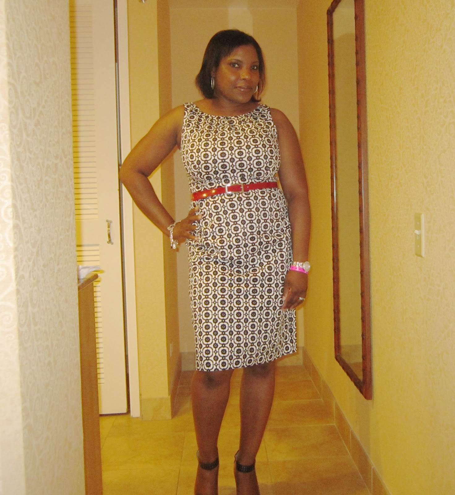 Dress - Nine West via TJ Maxx, Sandals - Target (Love this) , Belt ...