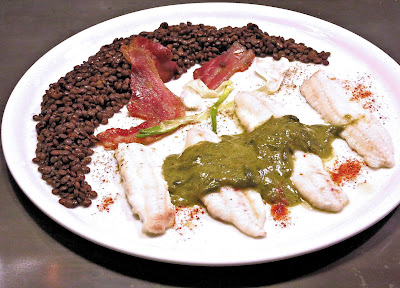 sole, lentille verte du Berry, aster maritime, ventrèche