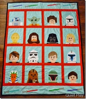 LEGO Star Wars Paper pieced quilt by Kristy @ Quiet Play