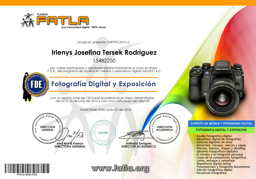 FDE - Fotografia Digital y Exposicion en Linea