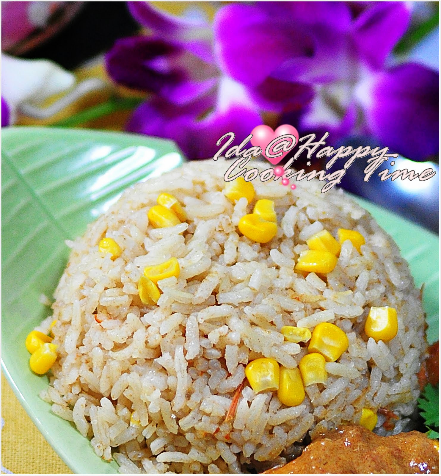 Nasi Jagung Berempah Kurma dan pelengkapnya