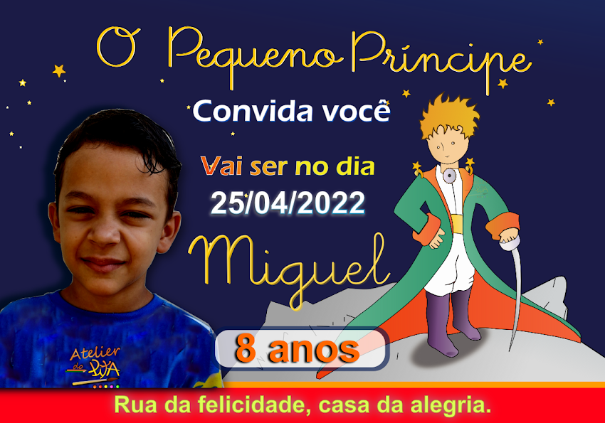 Convite O Pequeno Príncipe download GRÁTIS