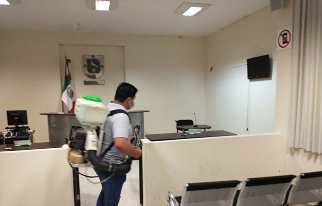 Permanentes jornadas de desinfección en el Poder Judicial de Yucatán