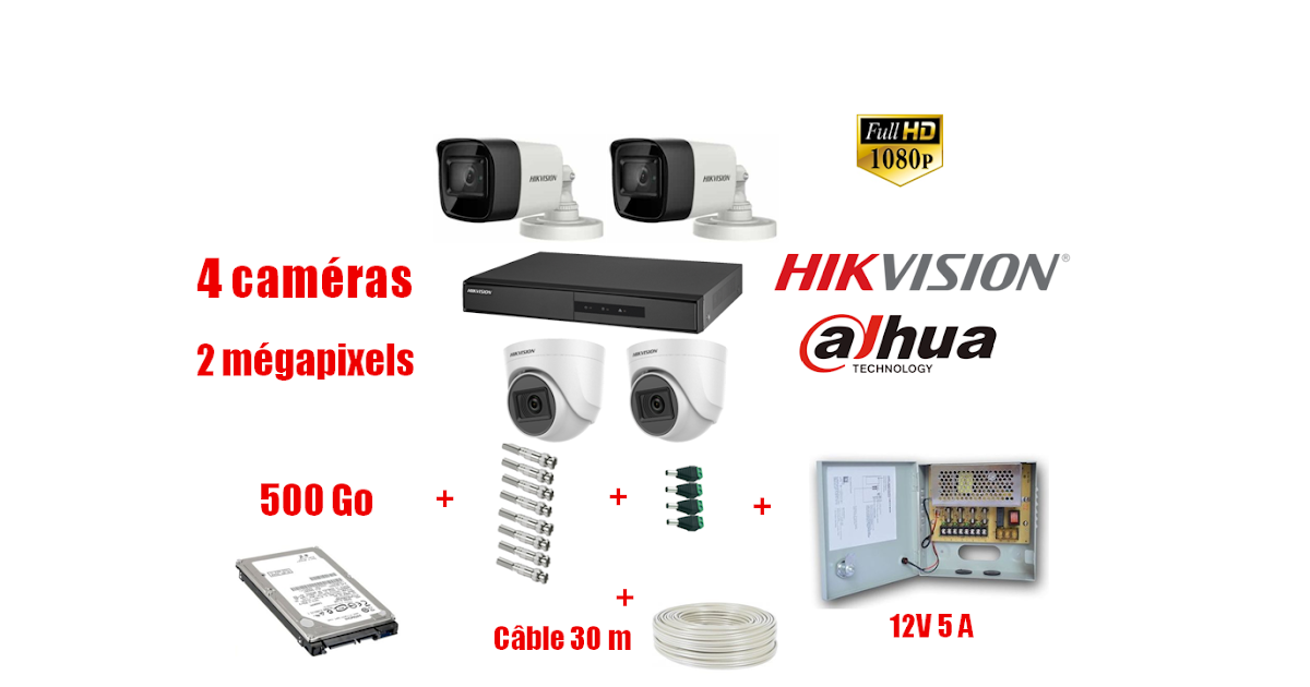 Kit vidéosurveillance 2 caméras réseau Hikvision