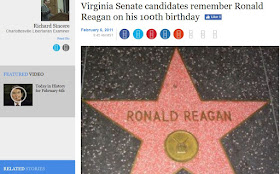 Ronald Reagan Hollywood star Virginia senate candidates
