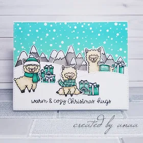 Sunny Studio Stamps: Alpaca Holiday Woodland Borders Customer Card by Ana A