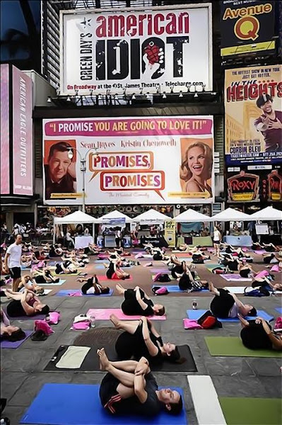 Yoga at times Square NewYork Images