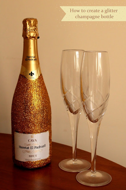 How to create a glitter champagne bottle