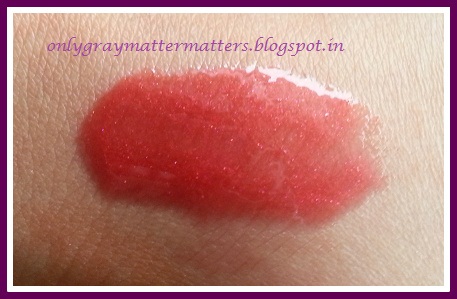 The Body Shop Hi-Shine Lip Treatment Cherry Glimmer Swatch