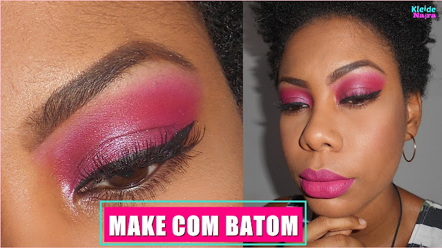 Maquiagem com Batom Rosa - Outubro Rosa 