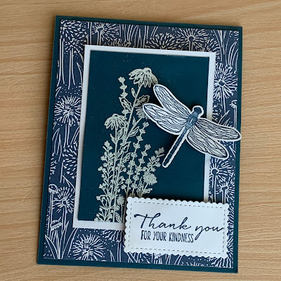 Floral Thank-you greeting card using the Dragonfly Garden Stamp Set from Stampin' Up!