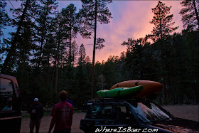 The boys finishing up another evening lap, enjoying cold beers and another amazing sunset, CO colorado, vallecito, chris baer