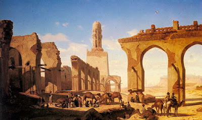 Ruines de la Mosquee du Calife Hakem au Caire - Painting Prosper Marilhat, ca 1832