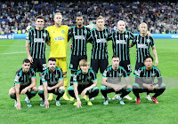 CELTIC F. C. GLASGOW. Temporada 2022-23. Matthew O'Riley, Joe Hart, Moritz Jenz, Carl Starfelt, Aaron Mooy. Daizen Maeda. Liel Abada, Greg Taylor, Kyōgo Furuhashi, Josip Juranović, Reo Hatate. REAL MADRID C. F. 5 CELTIC F. C. Miércoles 02/11/2022, 18:45 horas. Liga de Campeones de la UEFA, fase de grupos, Grupo F, jornada 6. Madrid, España, estadio Santiago Bernabéu: 52.511 espectadores. GOLES: 1-0; 6’, Modrić, de penalti. 2-0: 21’, Rodrygo, de penalti. 3-0: 51’, Marco Asensio. 4-0: 61’, Vinicius. 5-0: 71’, Fede Valverde. 5-1: 84’, Jota.