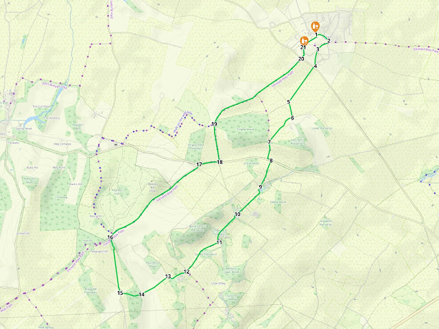 Map for Walk 241: Pirton South-West Loop