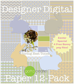Spring nest inspires a pretty color palette and designer digital paper #printables | Grab it at I Gotta Create!