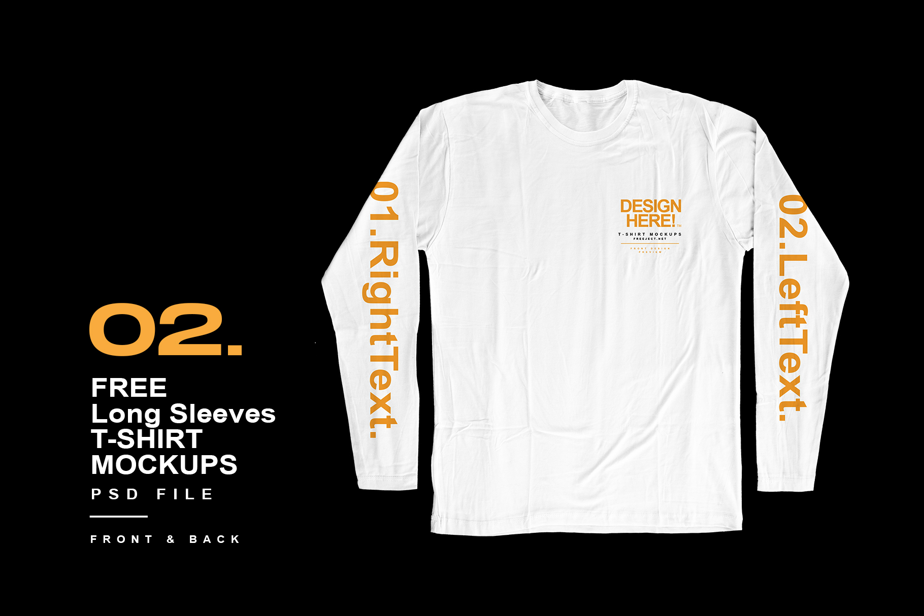 Free Download Long Sleeves T-Shirt Mockups Design - PSD File